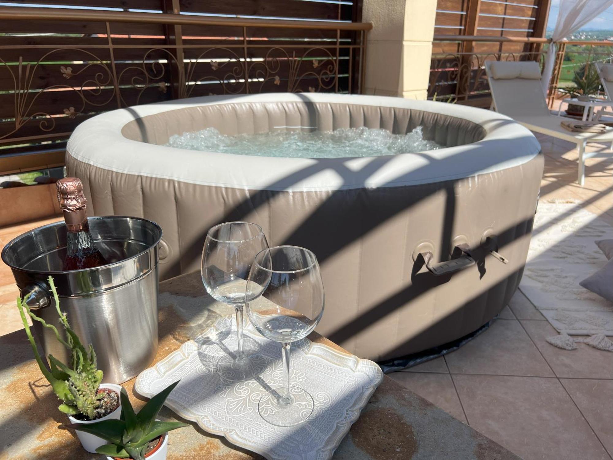 Appartamento Doormat# Wait 'N Sea, Jacuzzi, Luxury Stone House Epanomi Esterno foto